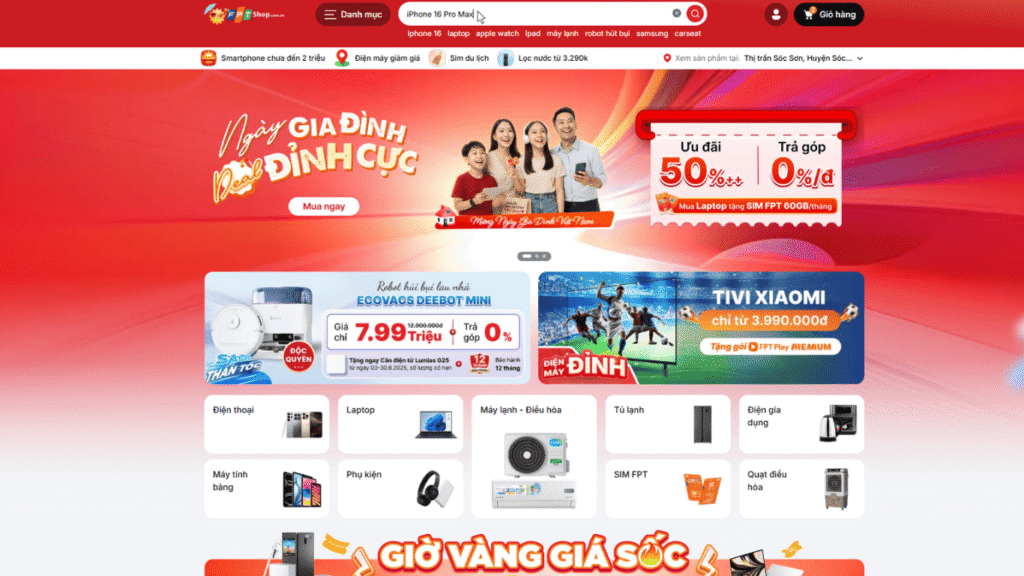 Website của FPT Shop